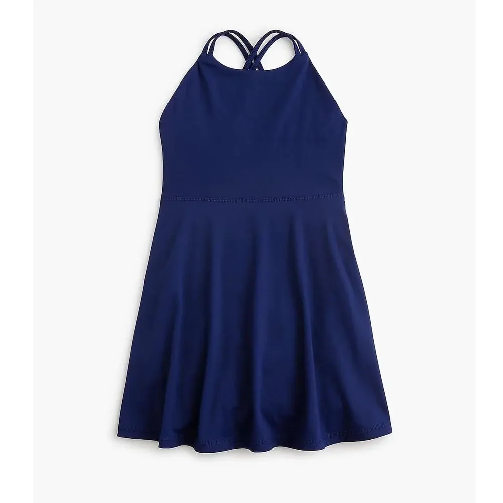 NWT J.Crew Crewcuts Girls' Cross-Back Active Dress Antique Navy Blue Size 16